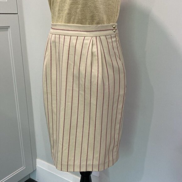 Tommy Hilfiger Cream Wool Pencil Skirt Size 6 - Picture 4 of 14